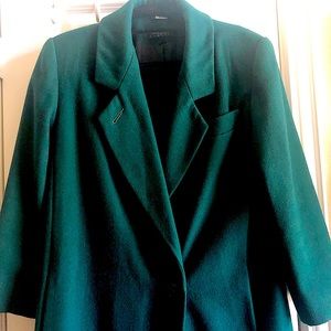 ADOLFO CLASSICS LONG GREEN COAT